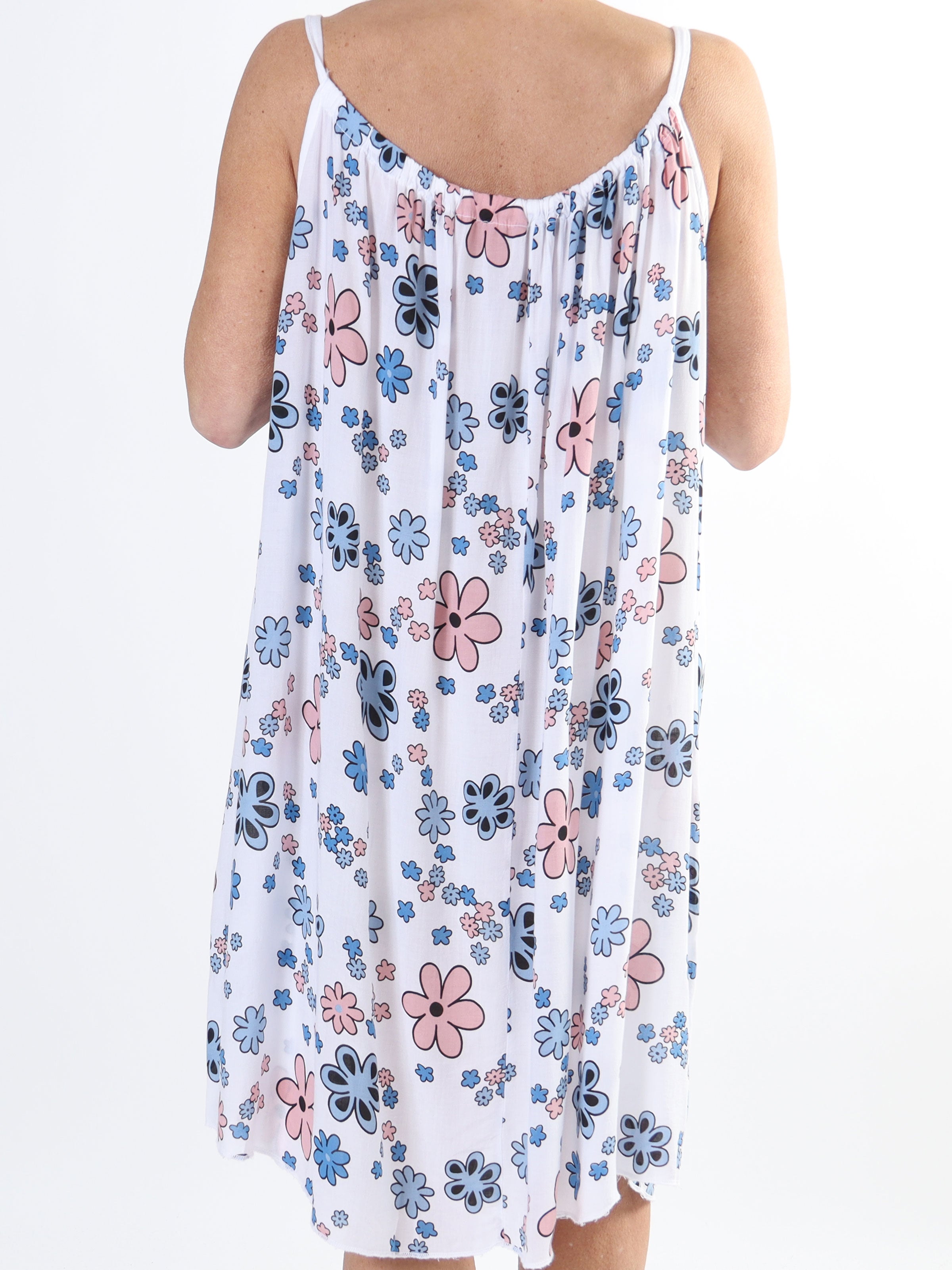 Sunshines Flower - Let plus size kjole i viskose med blomsterprint